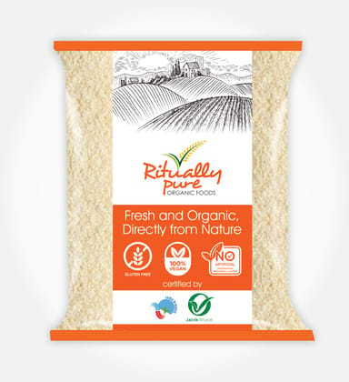 Ritually Pure 100% Organic | Natural & Organic | Sooji (Samolina) | 1 Kg Pack
