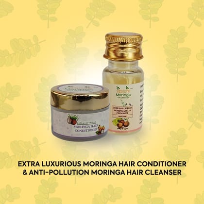 Extra Luxurious Moringa Hair Conditioner & Anti-Pollution Moringa Hair Cleanser
