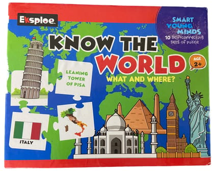 Mannat Play,Read & Learn Know The World Jigsaw Floor Puzzle,Educational,100 Pieces,Puzzle,For 2+ year Old Kids And Above,Multi Color