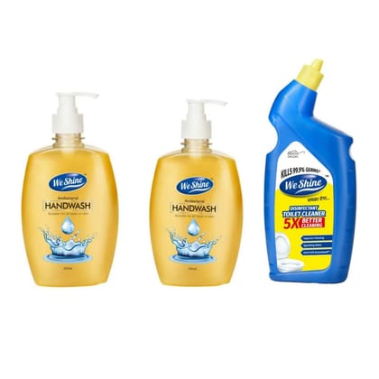We Shine Combo Pack Handwash and Toilet Cleaner | Kills 99.99% Germs and bacteria with refreshing Fragnance -(250+250+500ML)