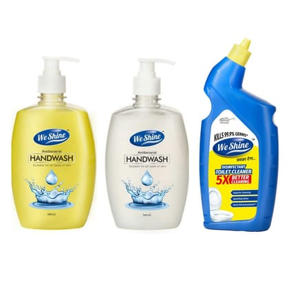 We Shine Combo Pack Handwash and Toilet Cleaner | Kills 99.99% Germs and bacteria with refreshing Fragnance -(250+250+500ML)