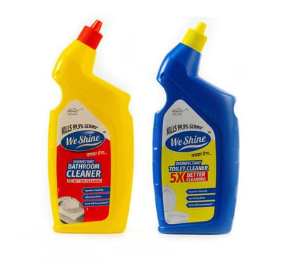 We Shine Combo Set Bathroom Cleaner & Toilet Cleaner | Kills 99.99% Germs and Bacteria With Refreshing Fragrance-(1L Toilet and 1L Bathroom Cleaner)