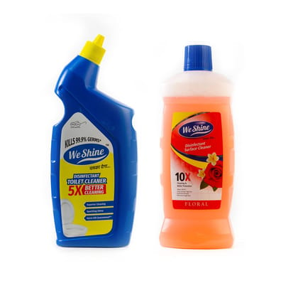 We Shine Combo Set Floor Cleaner & Toilet Cleaner | Kills 99.99% Germs and Bacteria-(1L Toilet and 1L Floor Cleaner)