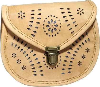 Bhakri Devi Handicrafts Made of Leather with Attachable Shoulder Strap Sling Bag For Women & Girl