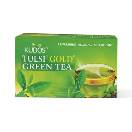 Kudos Tulsi Gold Green Tea - Best Anti-oxidant (2g x 25 Bags)