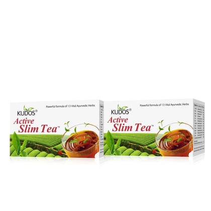 Kudos Active Slim Tea 2g X 30 Tea Bags (Pack of 2) | 13 Vital Herbs Herbal to loose Weight