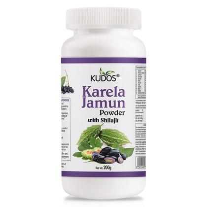 Kudos Karela Jamun Powder | Ayurvedic Diabetes Powder  | Controls blood and glucose level | 200gm