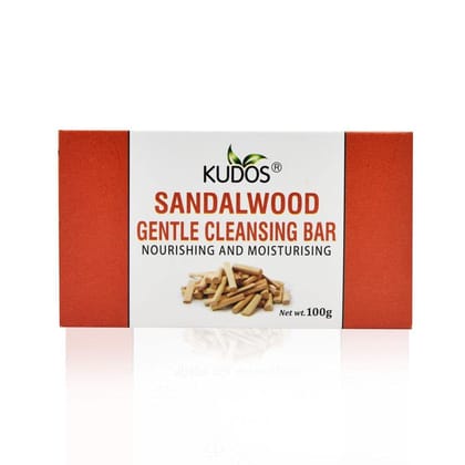 Kudos ayurveda Sandal Wood Gentle Cleansing & Moisturising Bar, 100gm - Pack of 4