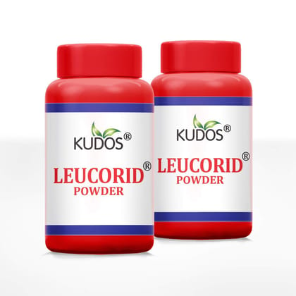 Kudos Ayurveda Leucorid Kit, Ayurvedic Medicine for Female White Discharge, Leucorrhoea Powder (100 gx2)