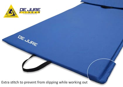 De Jure Fitness Leatherette Yoga Mat, Foldable yoga mat, Professional Yoga Mat for Exercise, Fitness & Meditation with Carrying Strap for Men & Women 10 MM