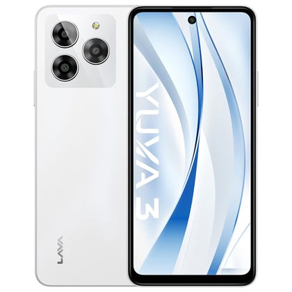 Lava Yuva 3 (Galaxy White,4+4*GB RAM,UFS 2.2 128GB Storage) |Octacore Processor|18W Fast Charging|90Hz Punch Hole Display|13MP AI Triple Camera|Side Fingerprint Sensor