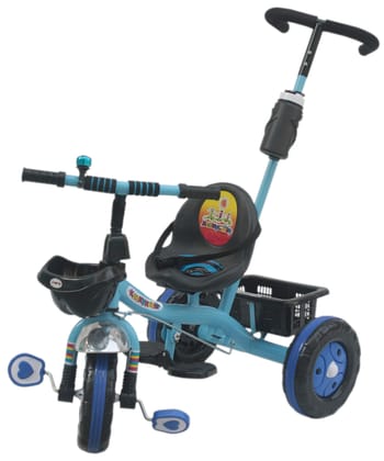 Amardeep Baby 2 in 1 Tricycle 1.5 Years- 5 Years Blue with Pushbar and Footrest