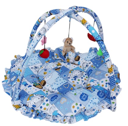 Amardeep and Co Baby Playmat With Pillow (0-2 Years, Blue)