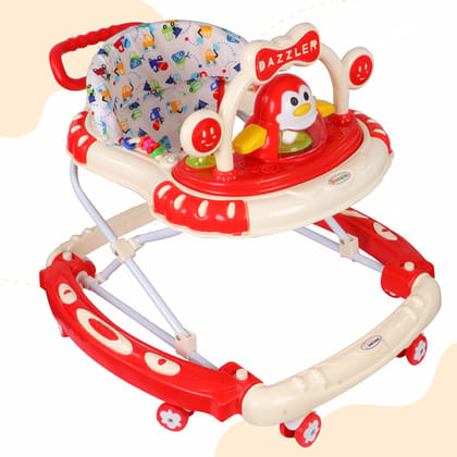 Amardeep Baby Walker Adjustable Height,Rocker,Push Handle Bar,Fun Toys and Activities for Babies and Child (RED)