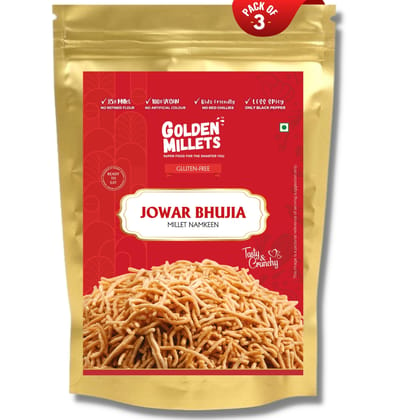 Golden millets Jowar Bhujia ,millet namkeen (250gm,Pack of 3)