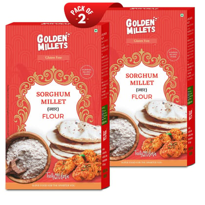 Golden Millets Jowar millet Flour ,High protein & fiber flour (500gm,pack of 2)