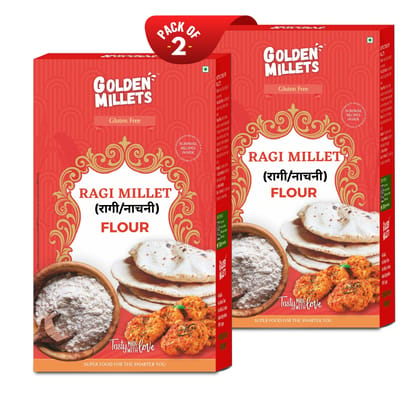 Golden Millet Ragi Millet Flour, High fiber & Protein Rich (500gm, pack of 2)