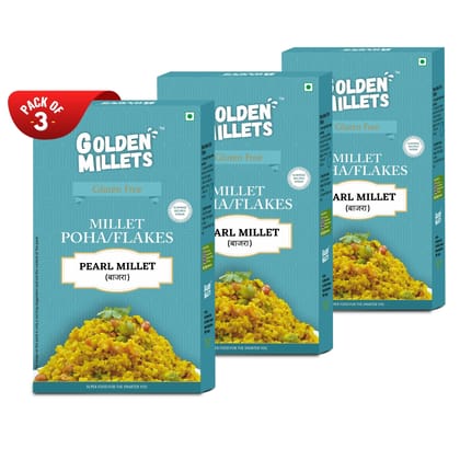 Golden millets Bajra/Pearl Millet Flakes (250gm,Pack of 3)