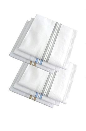 Premium Handkerchiefs Hanky For Men , Pack of 6 , 22 Inch , White Color