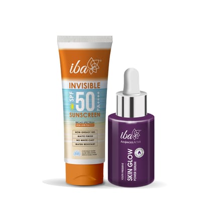 Iba Summer Special Skin Care Combo Vitamin C Serum 30ml + Matte Finish Sunscreen 100g | For Radiant Skin with Brighten Skin Tones and Sun Spots