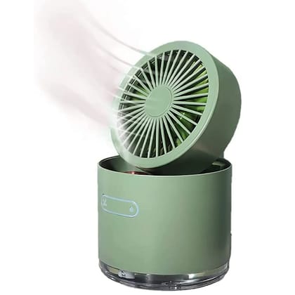 URBAN CREW MINI DESKTOP COOLING FAN, AUTOMATIC SHAKING HEAD ROTATING SPRAY HUMIDIFIER FAN WATER COOLING SMALL FAN DESKTOP MINI AIR CONDITIONING FAN WITH SMALL WATER TANK (BATTERY NOT INCLUDE)