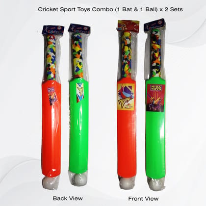 FunTastic Plastic Cricket Bat and Ball Combo - Lightweight, Safe, and Colorful!( Pack of 2)