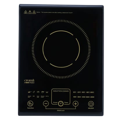 Croma 2000W Induction Cooktop with 5 Preset Menus