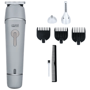 Croma 7-in-1 Rechargeable Cordless Grooming Kit for Face for Men (90mins Runtime, Self Sharpening Technology, Grey)