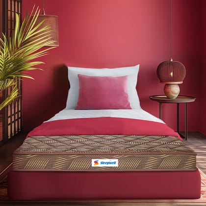 Sleepwell  Champ-Superior PU Foam | 4-inch King Bed Size | Medium Firm | Anti Sag Tech Mattress (Brown, 75x36x4)