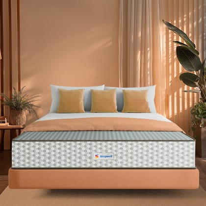 Sleepwell Dual PRO Profiled Foam Reversible 5-inch Queen Bed Size, Gentle and Firm, Triple Layered Anti Sag Foam Mattress (Grey, 72x66x5)