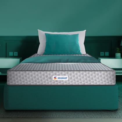 Sleepwell Ortho PRO Profiled Foam 8- inch Single Bed Size, Impressions Memory Foam Mattress with Airvent Cool Gel Technology (Grey, 75x30x8)