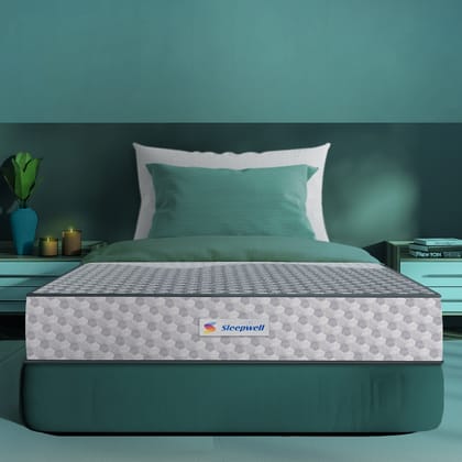 Sleepwell Ortho PRO Spring 6-inch Single Bed Size, Impressions Memory Foam Mattress with Airvent Technology and 3-zone Pocket Spring (Light Grey, 72X36X6)