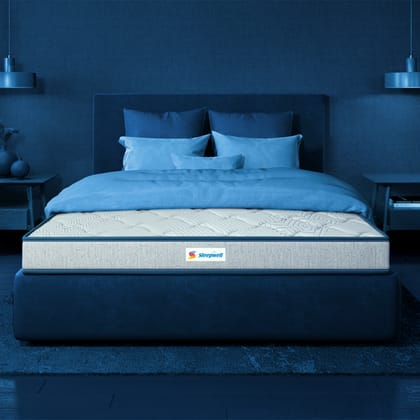 Sleepwell Nexa Classic Resitec Foam 5-inch Queen Bed Size Mattress - Gentle Comfort, Superior air circulation, Enhanced Support, and Premium Top Layer Feel, Aqua (72x60x5)