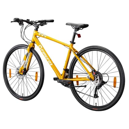 FIREFOX Volante D 700C T Hybrid Cycle/City Bike (18 Gear, Yellow) | Frame 19.5 Inch | 98% Assembled Cycle
