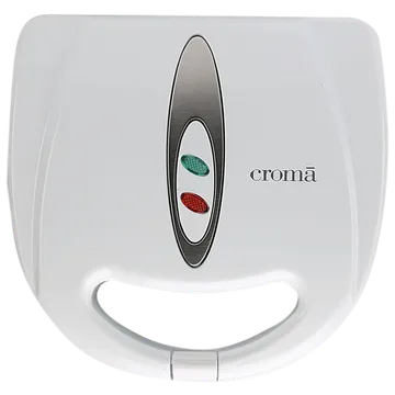 Croma 800W 4 Slice Sandwich Maker with Automatic Operation (White)