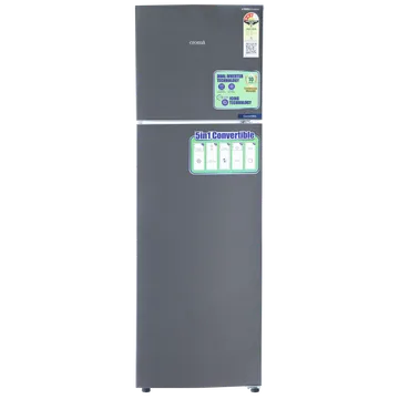 Croma 268 Litres 3 Star Frost Free Double Door Convertible Refrigerator with Dual Inverter Technology (Criss Cross Metalic Grey)