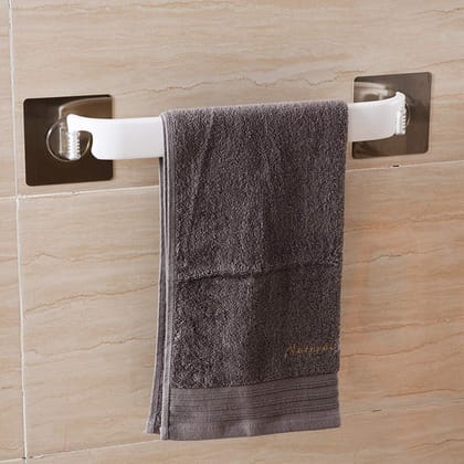 NILKANT ENTERPRISEMagic Sticker Self Adhesive Plastic Wall Mounted Napkin Towel Holder Stand for Bathroom, Kitchen and Wash Basin Towel Bar